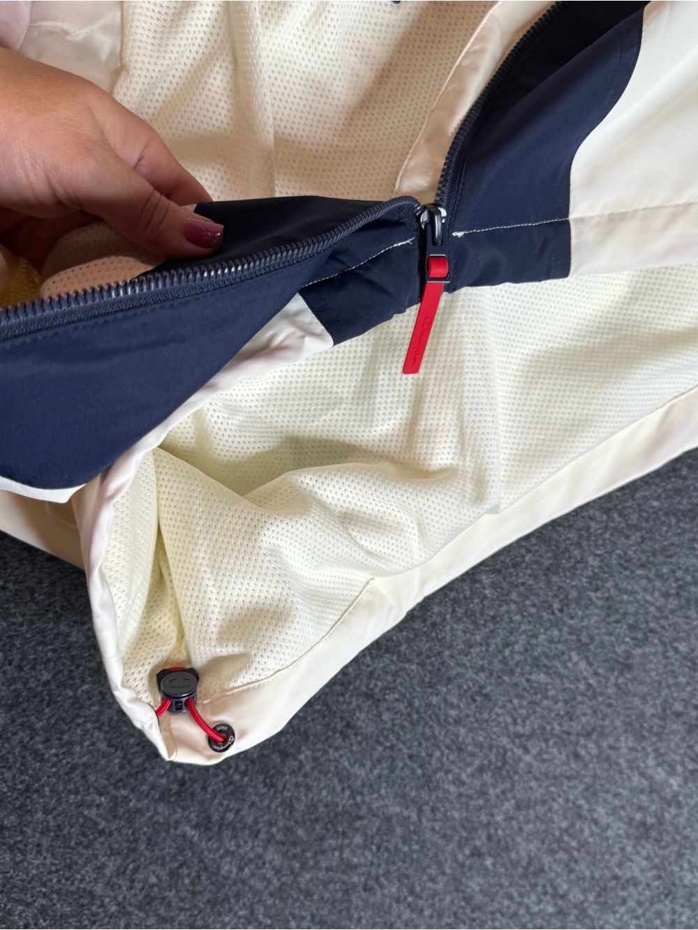 New medium womens Champion Colorblock Windbreaker Jacket - Navy/White/Red - Picture 11 of 12